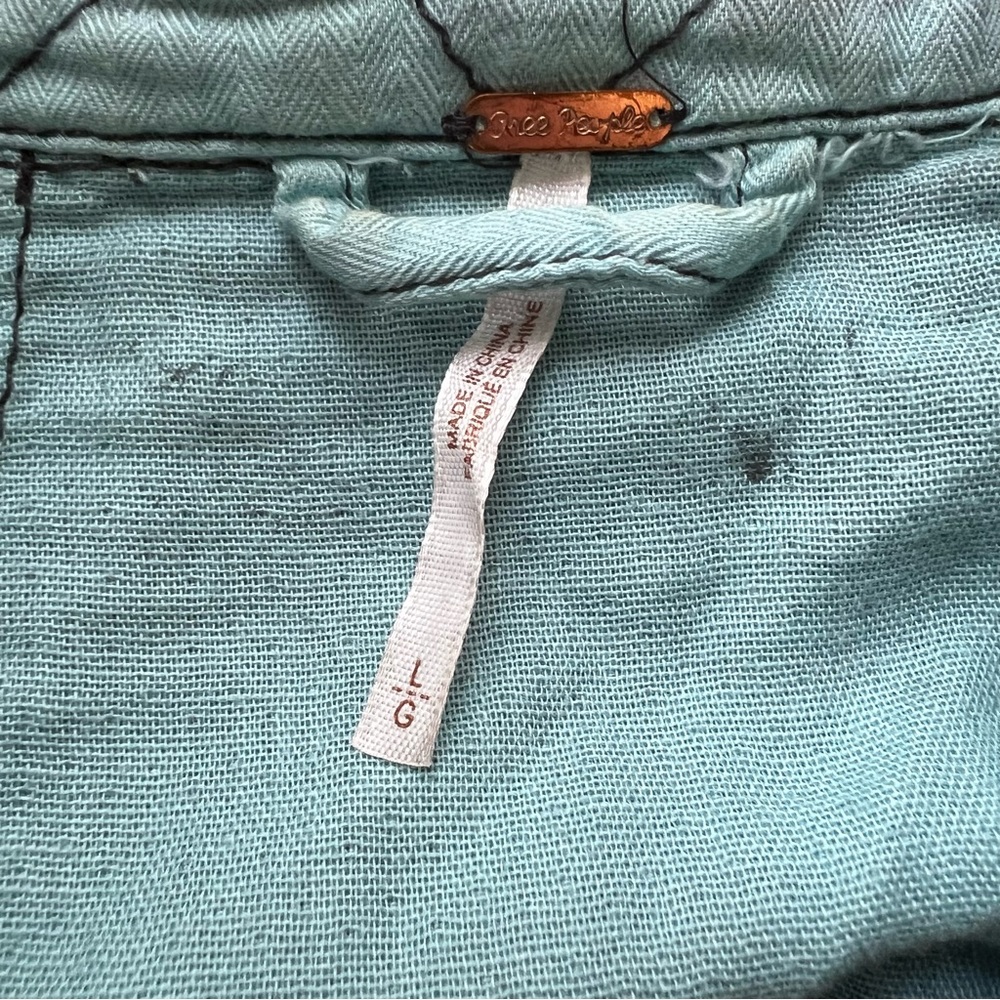 Free People Grunge Gray Military Style Jacket. Size L - Picture 5 of 10